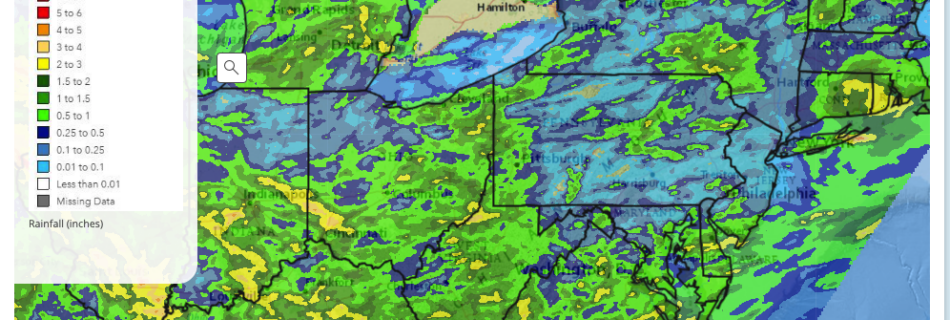 past precipitation data map from the NWS